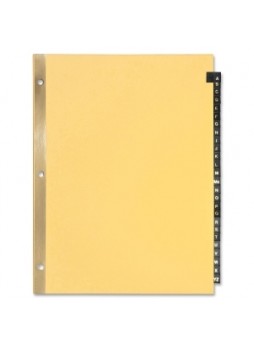 Sparco 01181 Leather Alpha Tab Index, A-Z, Black tab, 1 set, 